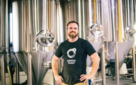 Eric Weber, head brewer at Old Bakery Beer Co., discovered his craft in college and made it a career